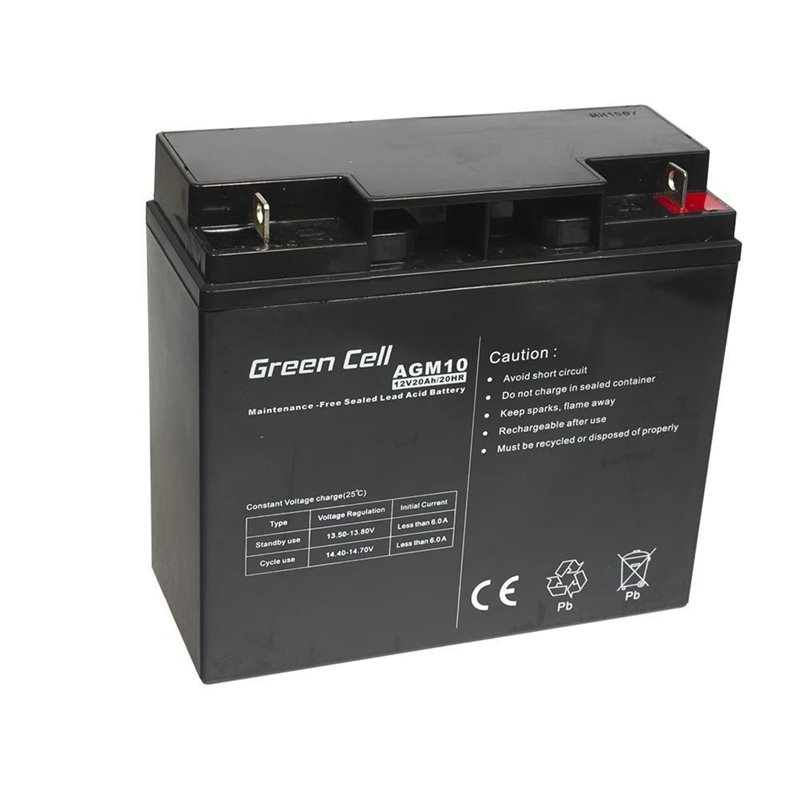 Green Cell Gel Battery AGM 12V 20Ah