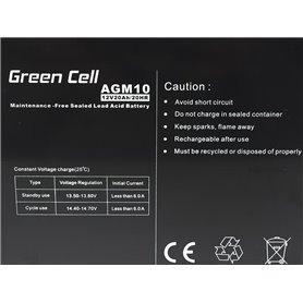 Green Cell Gel Battery AGM 12V 20Ah