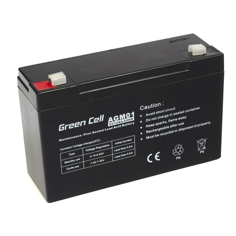 Green Cell Gel Battery AGM 6V 12Ah