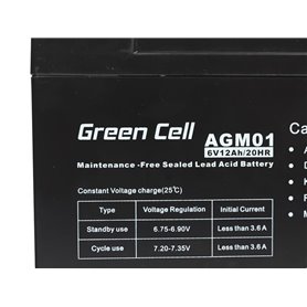 Green Cell Gel Battery AGM 6V 12Ah