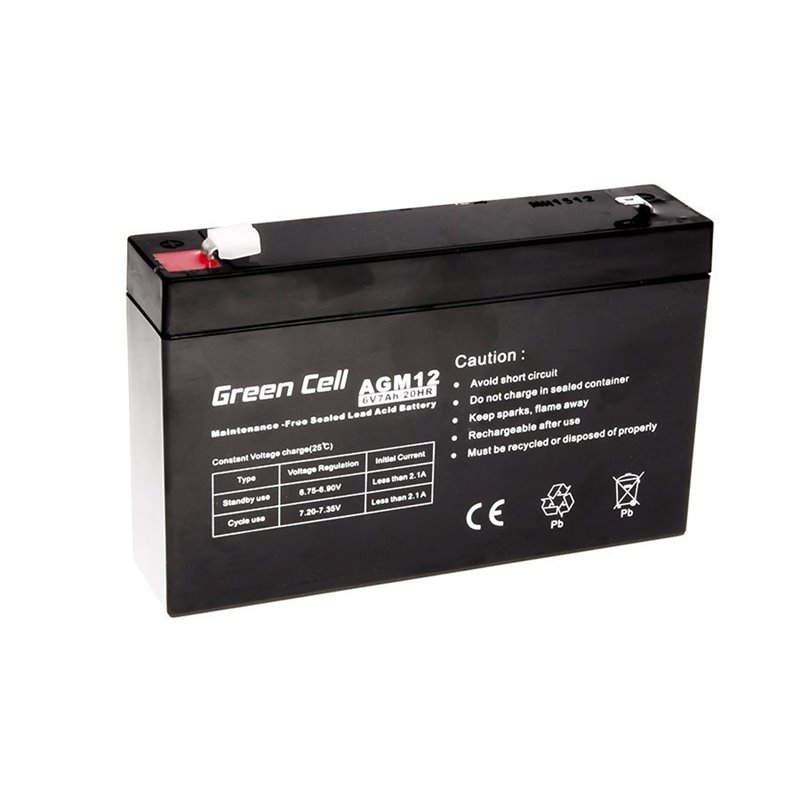 Green Cell Gel Battery AGM 6V 7Ah
