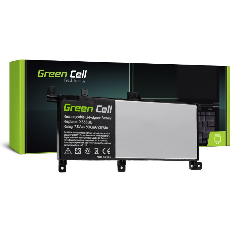 Green Cell Battery / 7,6V 5000mAh for Asus X556U X556UA X556UB X556UF X556UJ X556UQ X556UR X556UV Green Cell Battery / 7,6V 5000mAh for Asus X556U X556UA X556UB X556UF X556UJ X556UQ X556UR X556UV