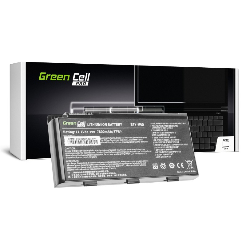 Green Cell PRO Battery for MSI GT60 GT70 GT660 GT680 GT683 GT780 GT783 GX660 GX680 GX780 / 11,1V 6600mAh Green Cell PRO Battery for MSI GT60 GT70 GT660 GT680 GT683 GT780 GT783 GX660 GX680 GX780 / 11,1V 6600mAh