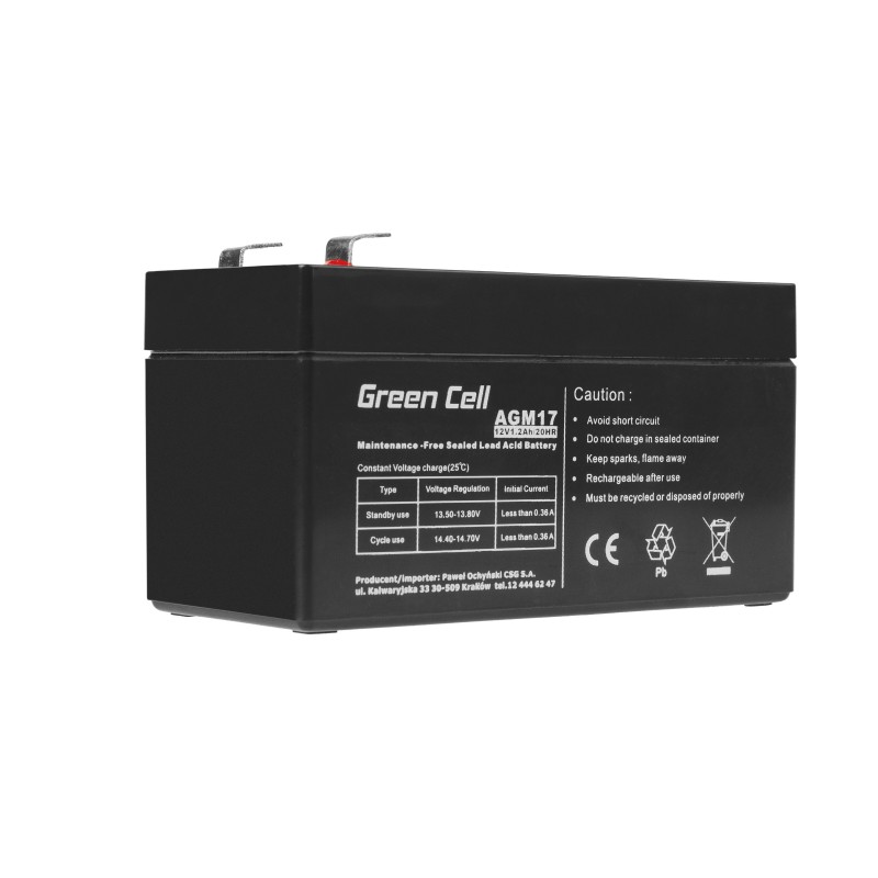 Green Cell AGM Battery 12V 1.2Ah