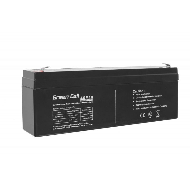 Green Cell AGM Battery 12V 2.3Ah