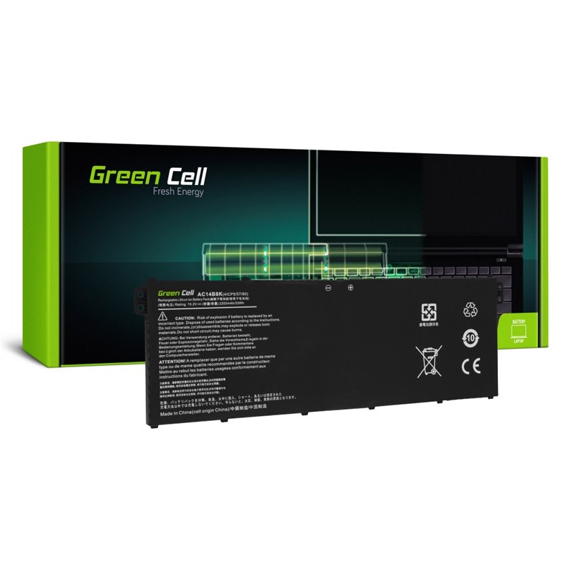 Bateria Green Cell AC14B3K AC14B8K do Acer Aspire 5 A515 A517 R15 R5-571T Spin 3 SP315-51 SP513-51 Swift 3 SF314-52