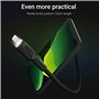 Cable Green Cell Ray USB-A - Lightning White LED 120cm with support for Apple 2.4A  fast charging