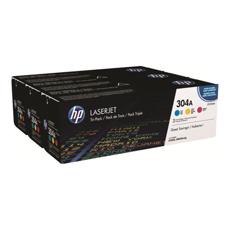 HP 304A 3-pack Yellow/Cyan/Magenta toner