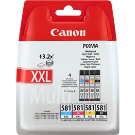 Canon CLI-581XXL C/M/Y/BK Multi Pack - 4er-Pack - Very High Yield - Schwarz, Gelb, Cyan, Magenta - Original - Tintenbehälter