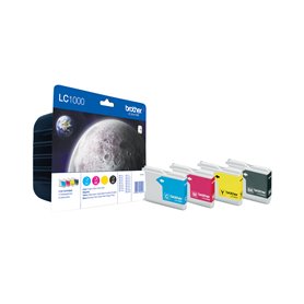 Brother LC1000 Value Pack - 4-pack - black, yellow, cyan, magenta - original - ink cartridge