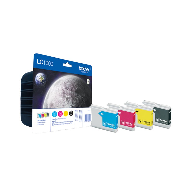 Brother LC1000 Value Pack - 4-pack - black, yellow, cyan, magenta - original - ink cartridge