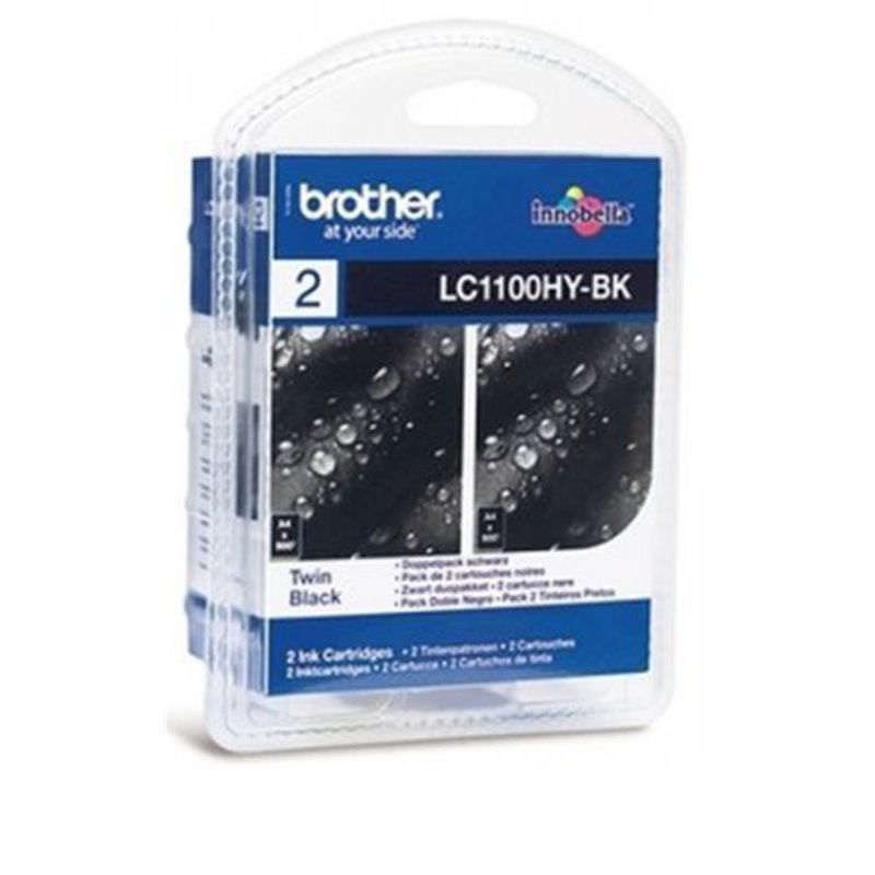 Brother LC1100HY-BK - 2er-Pack - Hohe Ergiebigkeit - Schwarz - Original - Tintenpatrone