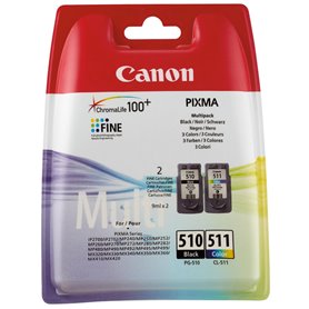Canon PG-510 / CL-511 Multi pack - 2er-Pack - Schwarz, Farbe (Cyan, Magenta, Gelb) - Original - Tintenpatrone