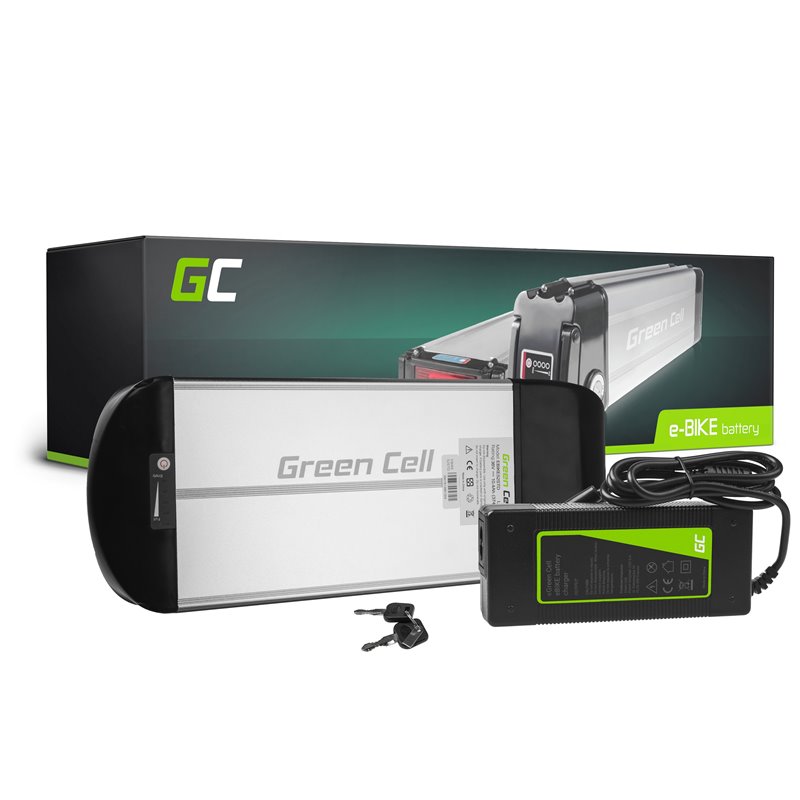 Green Cell® Battery for E-bike 36V 10Ah E-Bike Li-Ion Rear Rack with charger