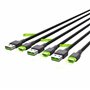 Set 3x Green Cell GC Ray USB-C Cable 30cm, 120cm, 200cm with green LED backlight, fast charging UC, QC 3.0