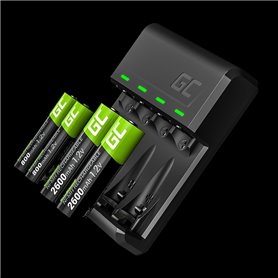 Green Cell GC VitalCharger Ni-MH AA and AAA battery charger with Micro USB and USB-C port