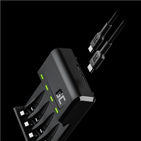 Green Cell GC VitalCharger Ni-MH AA and AAA battery charger with Micro USB and USB-C port