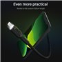 Cable Green Cell Ray USB-A - Lightning White LED 200cm with support for Apple 2.4A fast charging