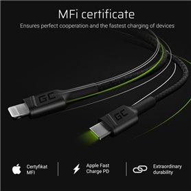 Cable GC Power Stream USB-C - Lightning 100 cm with Power Delivery (Apple MFi Certified)