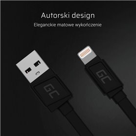 GCmatte Lightning Flat cable 25 cm with fast charging Apple 2.4A