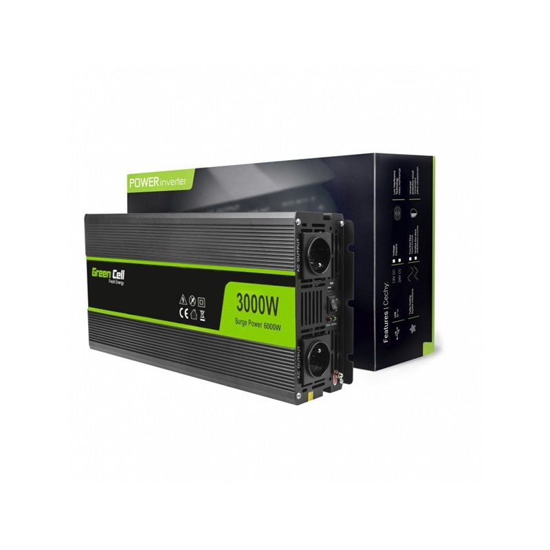 Green Cell ® Voltage Car Inverter 12V to 220V, 3000W/6000W