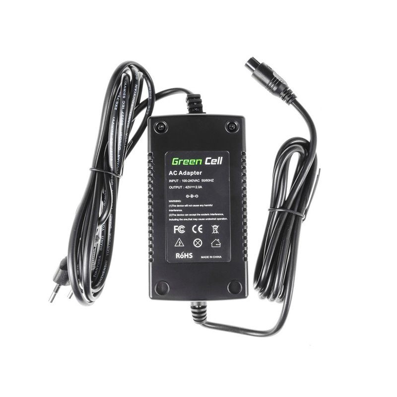 Green Cell Charger 42V 2A (3 pin) for EBIKE batteries 36V