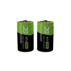 Rechargeable batteries 2x D R20 HR20 Ni-MH 1.2V 8000mAh Green Cell