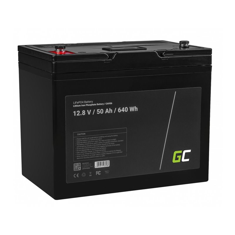 LiFePO4 battery 50Ah 12.8V 640Wh lithium iron phosphate battery photovoltaic system camping truck