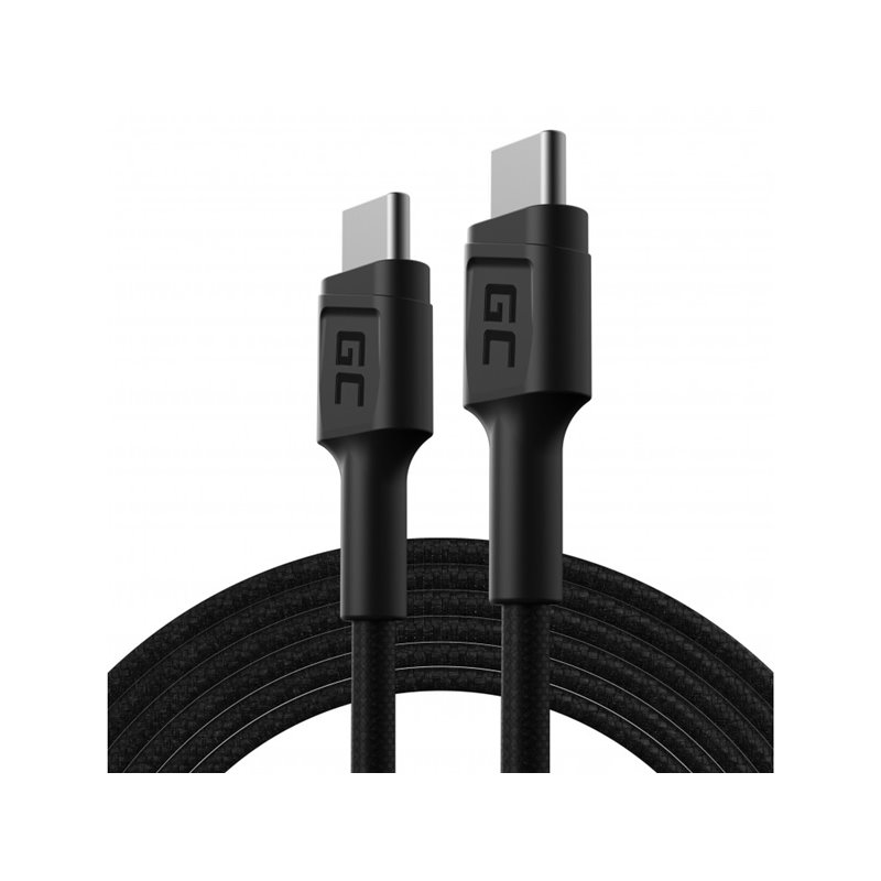Kabel Przewσd Green Cell GC PowerStream USB-C - USB-C 200cm z obs³ugΉ Power Delivery (60W), 480 Mbps, Ultra Charge, QC 3.0