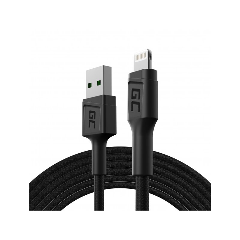 Cable Green Cell GC PowerStream USB-A - Lightning 200cm Quick charge Apple 2.4A