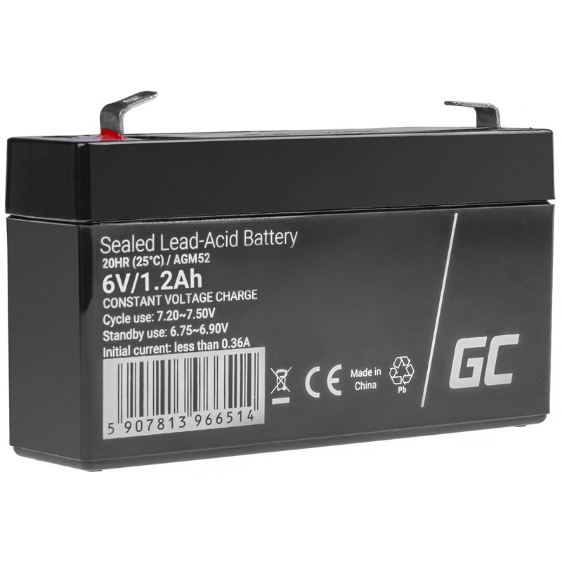 AGM Battery Lead Acid AGM VRLA Green Cell 6V 1.2Ah for toys and alarms