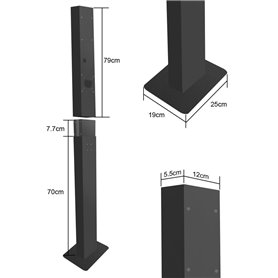 GC EV Stand mounting post for Wallbox electric car charging stations