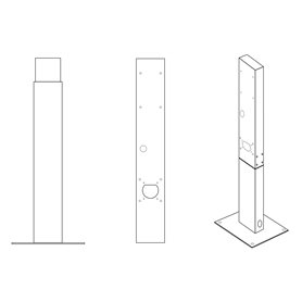 GC EV Stand mounting post for Wallbox electric car charging stations