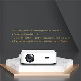 dTEC DT553 led projector 500 ansi lumens, 1920*1080, Android 9.0 AOSP