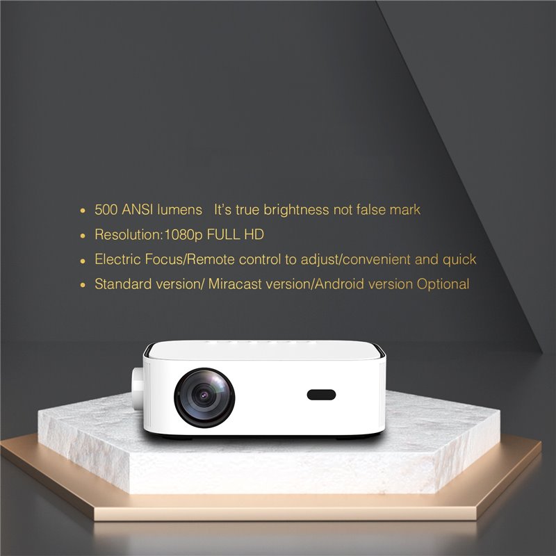 dTEC DT553 led projector 500 ansi lumens, 1920*1080, Android 9.0 AOSP