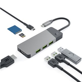 Adapter HUB GC Connect 7in1 (3xUSB-A 3.1 HDMI 4K 60Hz USB-C PD 85W) for Apple MacBook M1/M2, Lenovo X1, Asus ZenBook, Dell XPS