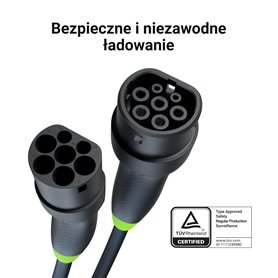 Green Cell Snap Type 2 EV Charging Cable 22 kW 7 m for Tesla Model 3 S X Y, VW ID.3, ID.4, Kia EV6, Hyundai IONIQ 5, Ford Mach-E