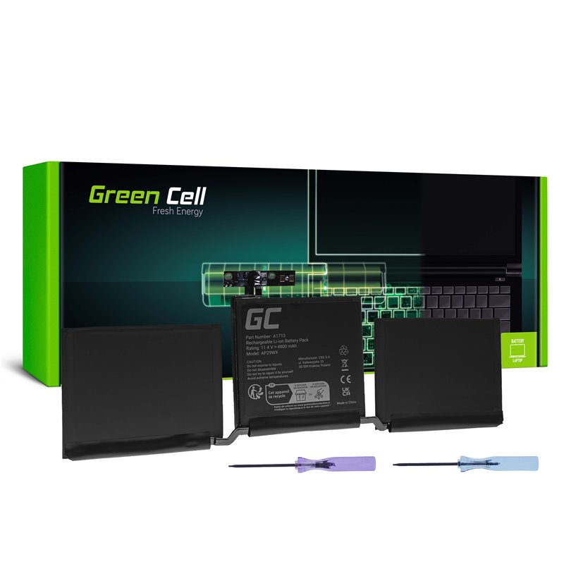 Green Cell Battery A1713 for Apple MacBook Pro 13 A1708 (2016, 2017) Green Cell Battery A1713 for Apple MacBook Pro 13 A1708 (2016, 2017)