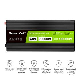 Car Power Inverter Green Cell® 12V to 230V, 500W/1000W