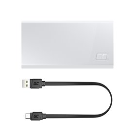 Green Cell GC PowerPlay 20S White Power Bank 20000mAh 22.5W PD USB C with Fast Charging Portable Phone Charger for iPhone 15 14