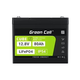 Green Cell CUBE LiFePO4 80Ah 12.8V 1024Wh Lithium Iron Phosphate Battery for Camper, Cleaning Equipment, Camping