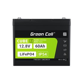 Green Cell CUBE LiFePO4 60Ah 12.8V 768Wh Lithium Iron Phosphate Battery for Electric Motors, Camper, Lifts