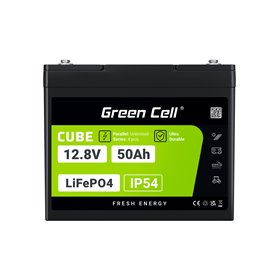 Green Cell CUBE LiFePO4 50Ah 12.8V 640Wh Lithium Iron Phosphate Battery for Camper, Golf Cart,Wind Power Plant