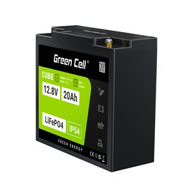 Green Cell CUBE LiFePO4 20Ah 12.8V 256Wh Lithium Iron Phosphate Battery for Tractor, Lawnmower, Electric Vehicles