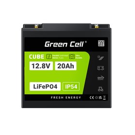 Green Cell CUBE LiFePO4 20Ah 12.8V 256Wh Lithium Iron Phosphate Battery for Tractor, Lawnmower, Electric Vehicles