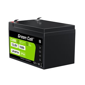 Green Cell CUBE LiFePO4 10Ah 12.8V 128Wh Lithium-iron-phosphate battery for power and emergency lighting, control panels