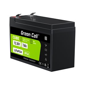 Green Cell CUBE LiFePO4 7Ah 12.8V 89.6Wh Lithium Iron Phosphate Battery for UPS, Monitoring