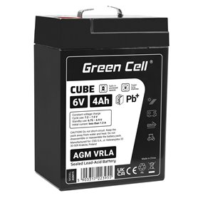 Green Cell Cube AGM VRLA IP54 6V 4Ah bezobs³ugowy akumulator do systemu alarmowego kasy fiskalnej zabawki