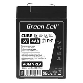 Green Cell Cube AGM VRLA IP54 6V 4Ah bezobs³ugowy akumulator do systemu alarmowego kasy fiskalnej zabawki