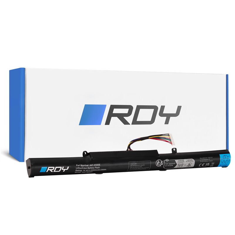 RDY Laptop Battery A41-X550E for Asus A550 F550 F550D K550 K750 R510 R510D R510DP R750 R752L R752LB X450 X550 X550D X750